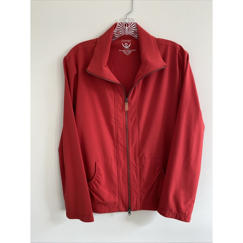Chicos 1  Zenergy Lightweight Full Zip Windbreaker Top W Medium Red Jacket
